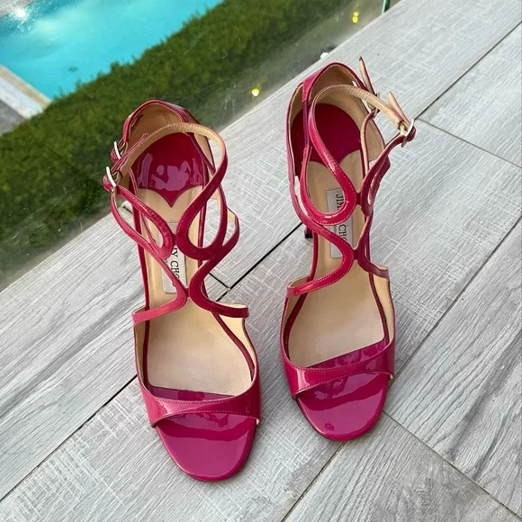 Jimmy Choo Lang Sandals in Raspberry Size 41 - Picture 2 of 5